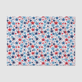 De Seda Papel Tecido Patriótico Vermelho e Azul Estrelas