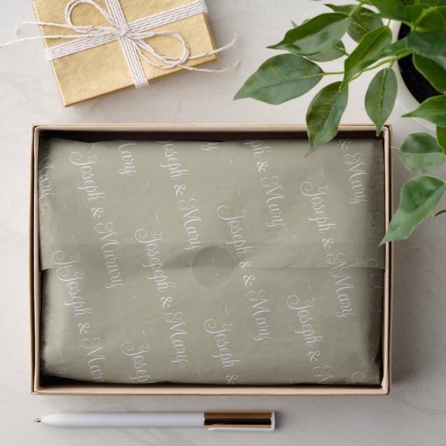 De Seda Papel Tecido Personalizado Branco para Casamento S (Presente)