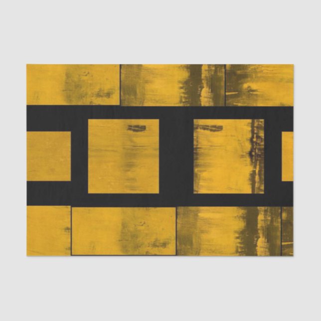 De Seda Papel Tecido Queimado Amarelo Negro (Frente )