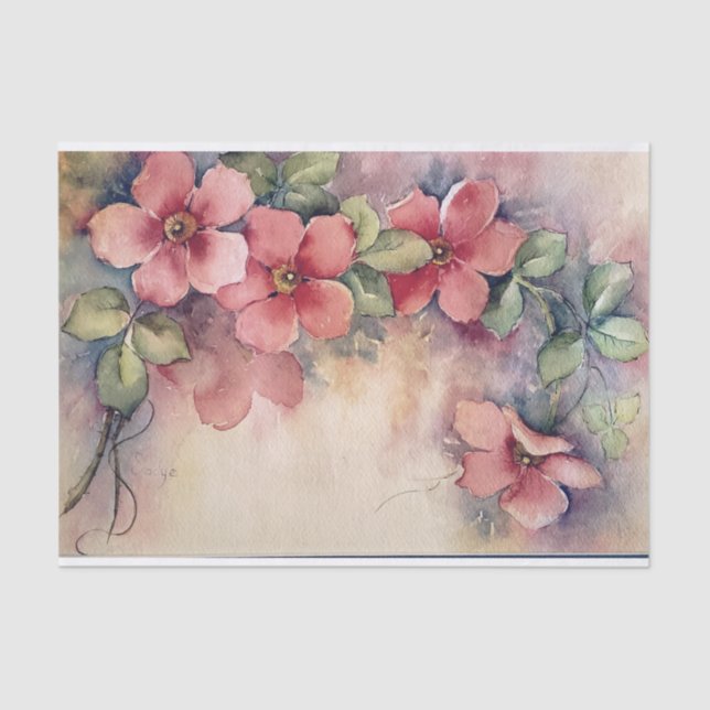 De Seda Papel Tecido Rosa Dogwood (Frente )