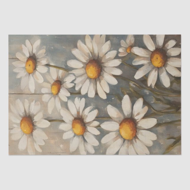 De Seda Papel Tecido Rustic Daisy Decoupage (Frente )