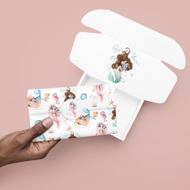 De Seda Papel Tecido Sereia  (Celebrate a special child with this empowering mermaid tissue paper! Matching collection available! )