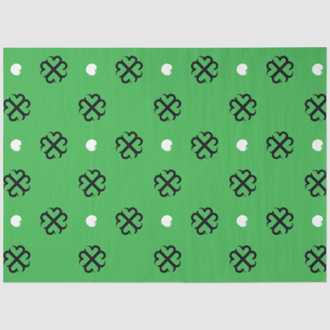 De Seda Papel Tecido Shamrock do Coração Sortudo (Frente )