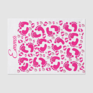 De Seda Papel Tecido Stripe Pés Bebês Elefantes