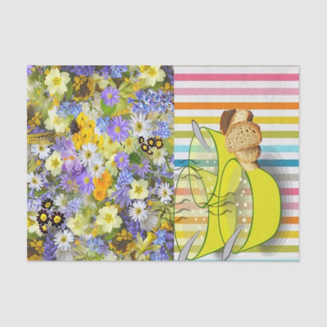 De Seda Papel Tecido Stripes Sopa Floral (Frente )