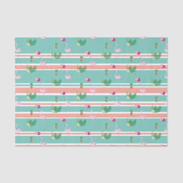 De Seda Papel Tecido Tropical Flamingo Wraping (Frente )