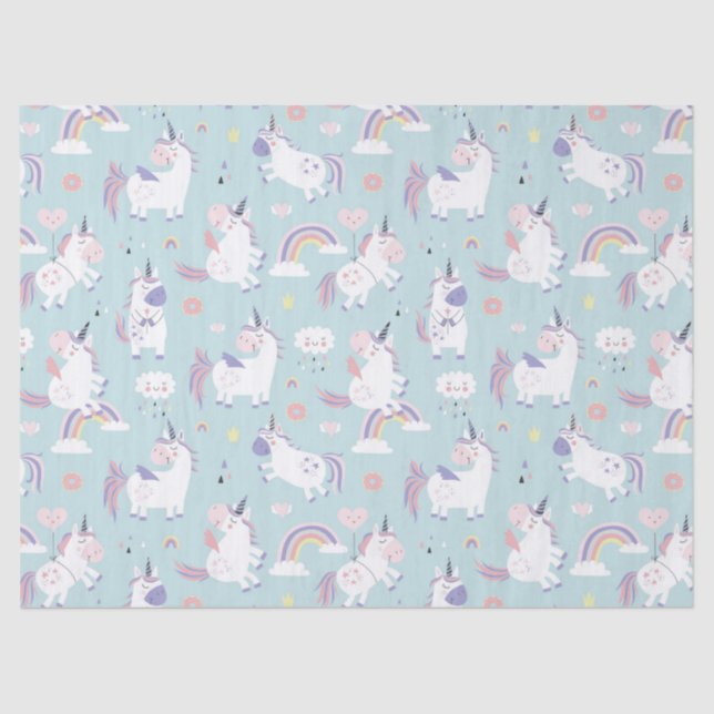 De Seda Papel Tecido Unicórnio (Frente )
