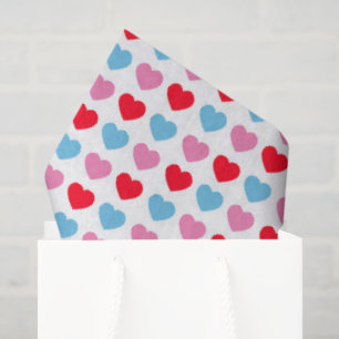 De Seda Papel Tecido Vermelho, Rosa E Azul