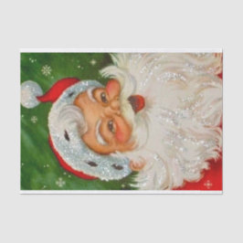 De Seda Papel Tecido Vermelho Verde Papai Noel Antigo
