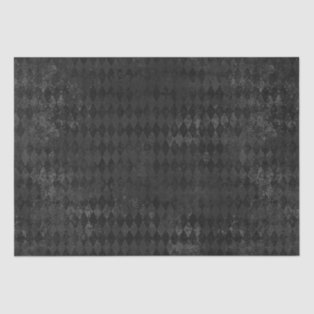 De Seda Papel Tecido Vintage Black Harlequin (Frente )