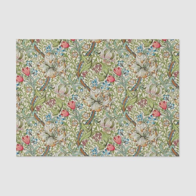 De Seda Papel Tecido Vintage Flowers (Frente )