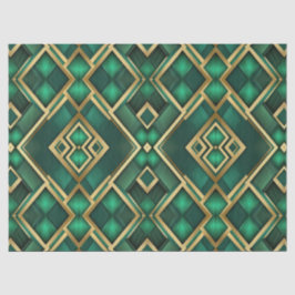 De Seda Papel Tecido Xadrez Moderno Esmeralda e Dourado