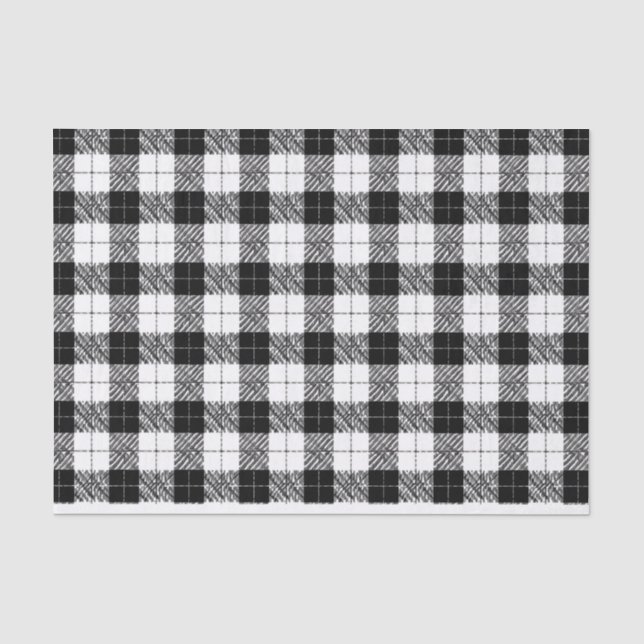 De Seda Papel Tecido Xadrez Preto e Branco (Frente )