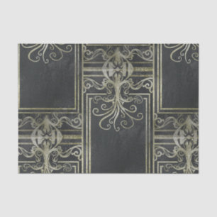 De Seda Papel tecidos Eldrich (preto e Dourado)