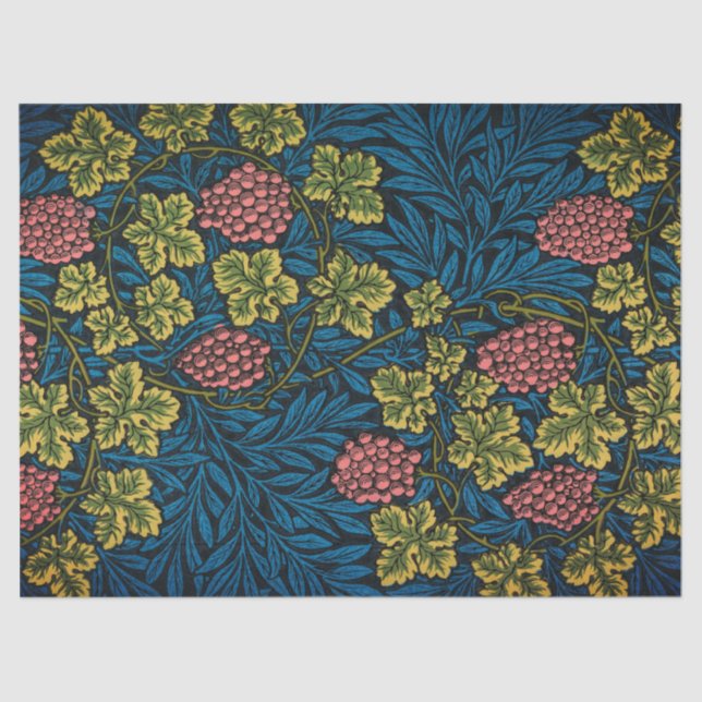 De Seda Papel tecidos William Morris GRAPE (Frente )