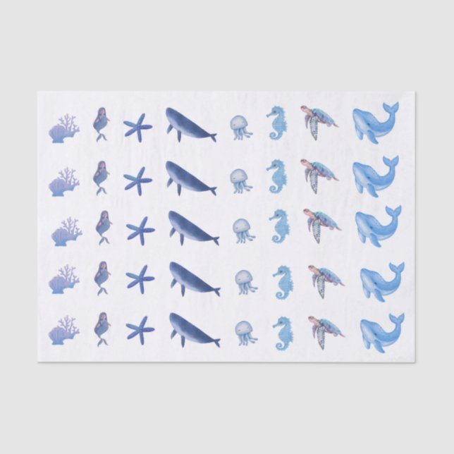 De Seda Papel Tecidual - a sereia do mar (Frente )