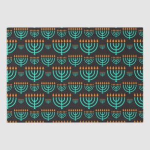De Seda Papel Tecidual Chanucá Menorah Azul