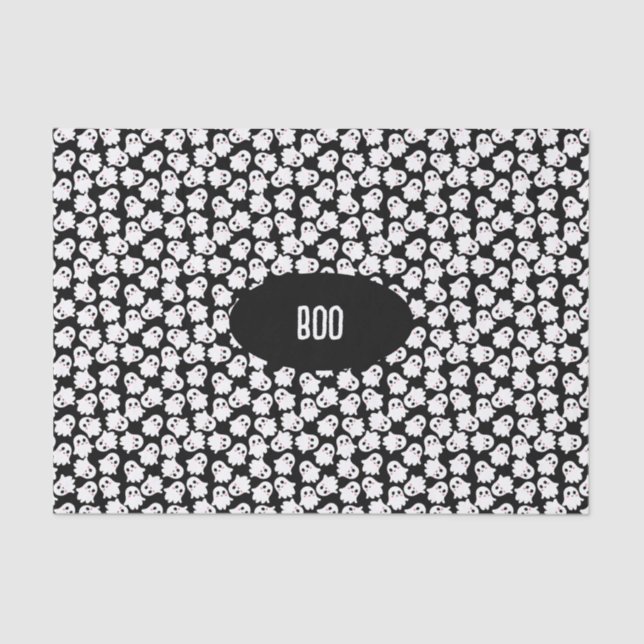 De Seda Papel Tecidual com fantasmas kawaii fofos. (Frente )