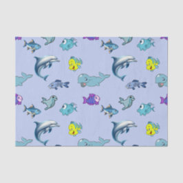 De Seda Papel Tecidual Com Uma Vida Colorida No Oceano