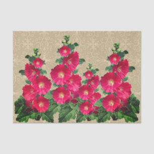 De Seda Papel Tecidual Hollyhocks