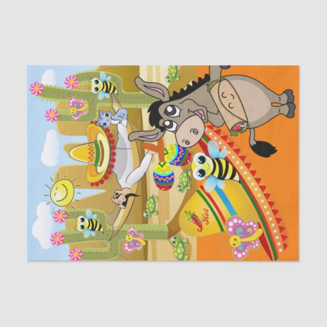 De Seda Papel Tecidual Homem Mexicano Donkey Bumblebee (Frente )