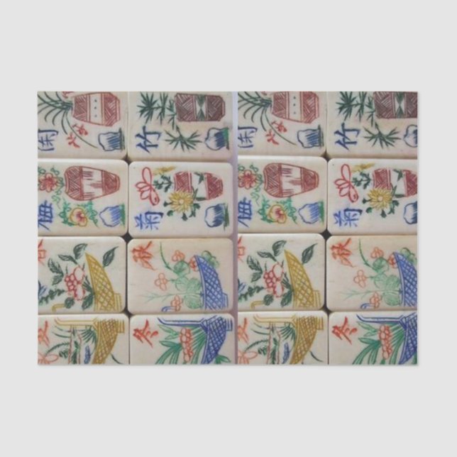 De Seda Papel Tecidual Mahjong (Frente )