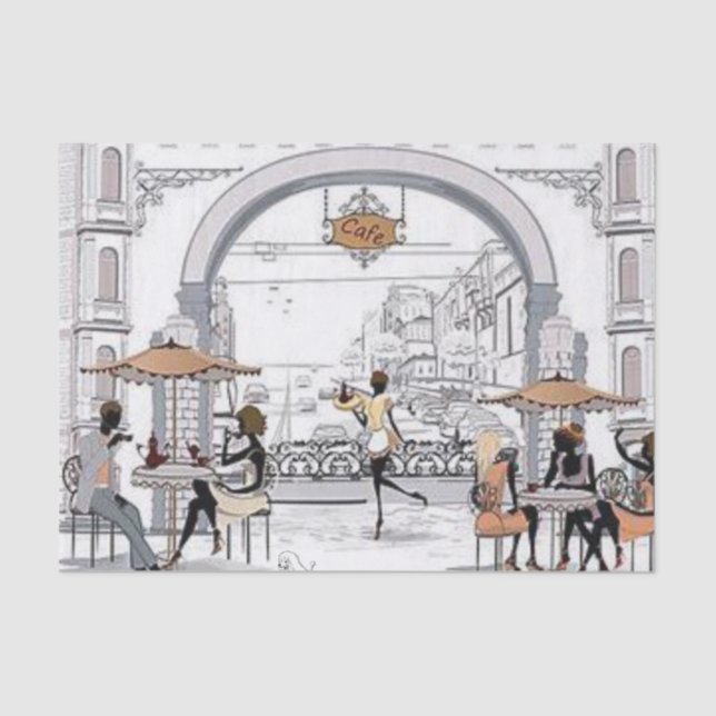 De Seda Papel Tecidual Paris França Café (Frente )