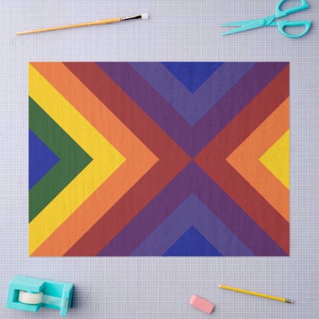 De Seda Papel Tecidual Rainbow Chevrons (Arte )
