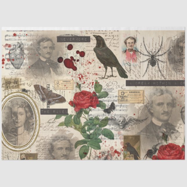 De Seda Papel Tecidual sobre Morte e Ephemera no Poe Hallo (Frente )