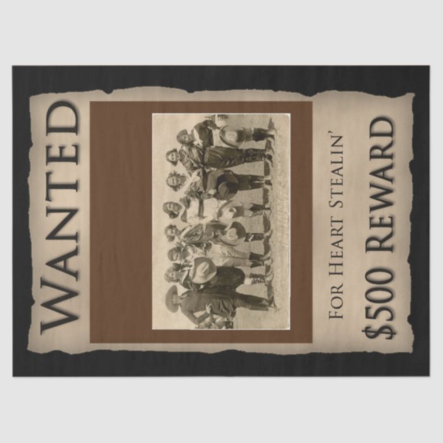 De Seda Papel Tecidual Vintage Cowgirl (Frente )