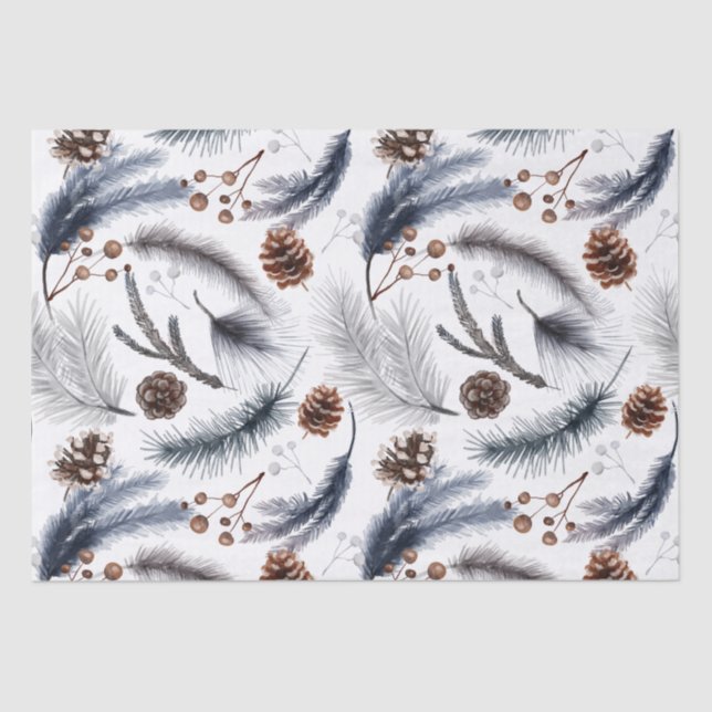 De Seda Papel Tecidual Woodland Winter Boho (Frente )