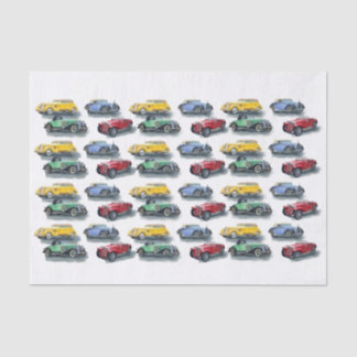 De Seda Papel tecidular (2) Carros vintage na variedade Am