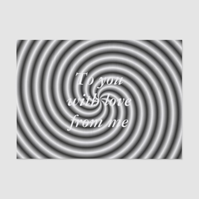 De Seda Papel tecidular A espiral a preto e branco (Frente )