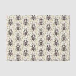 De Seda Papel tecidular - Abelhas em amarelo pálido