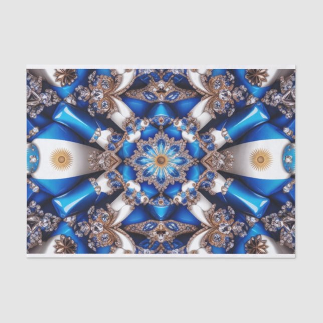 De Seda Papel tecidular com cores argentinas design (Frente )