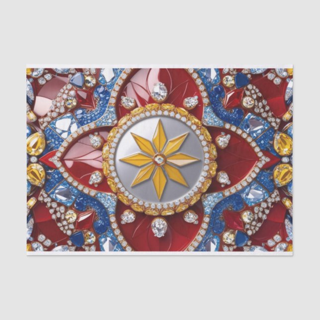 De Seda Papel tecidular com cores colombianas design (Frente )