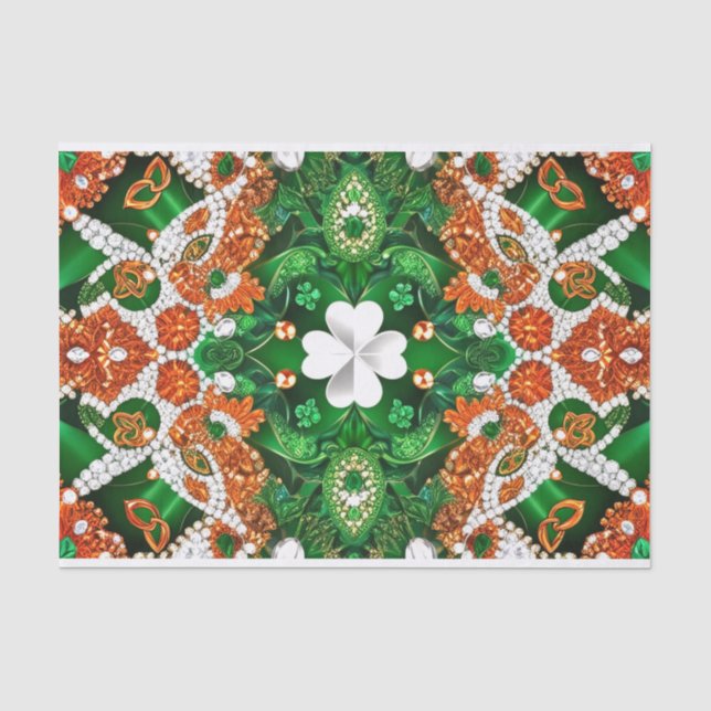 De Seda Papel tecidular com cores irlandesas design (Frente )