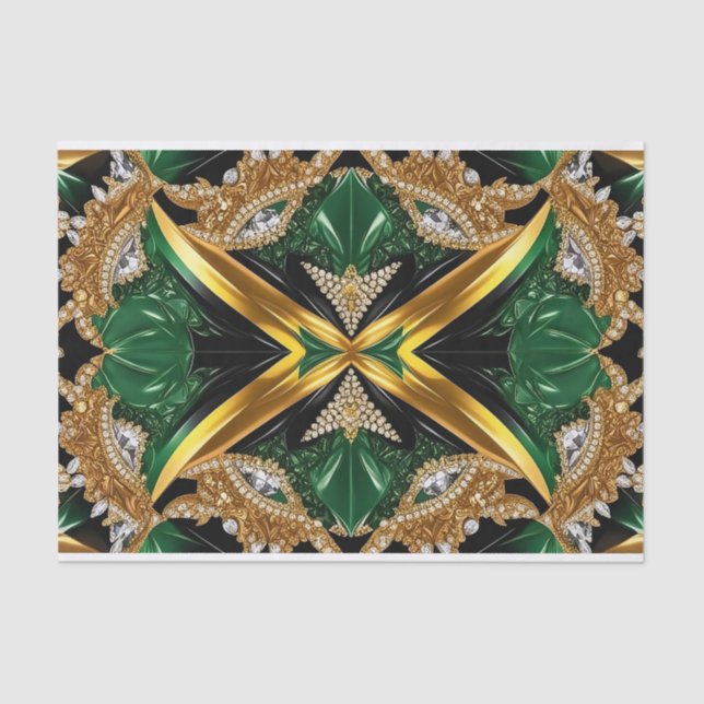 De Seda Papel tecidular com cores jamaicanas design (Frente )