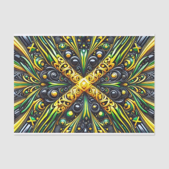 De Seda Papel tecidular com cores jamaicanas design (Frente )