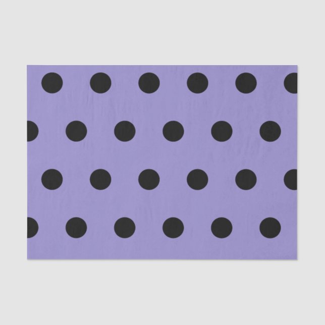 De Seda Papel tecidular da bolinhas (Lavanda e preto) (Frente )