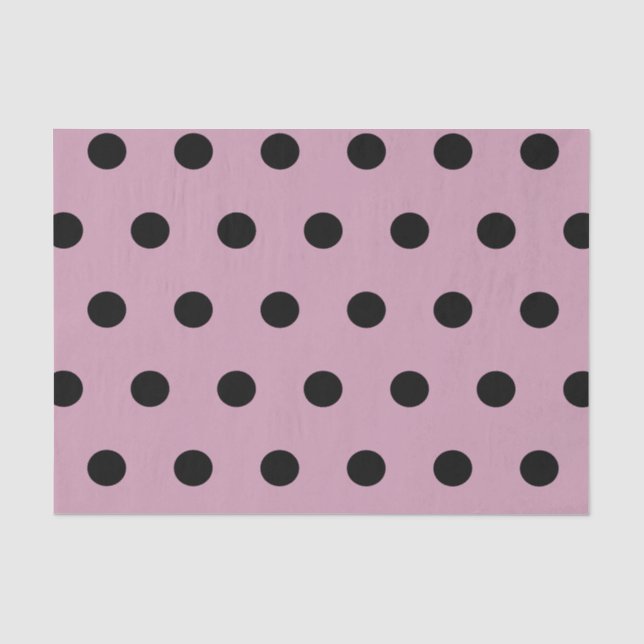 De Seda Papel tecidular da bolinhas (rosa e preto) (Frente )