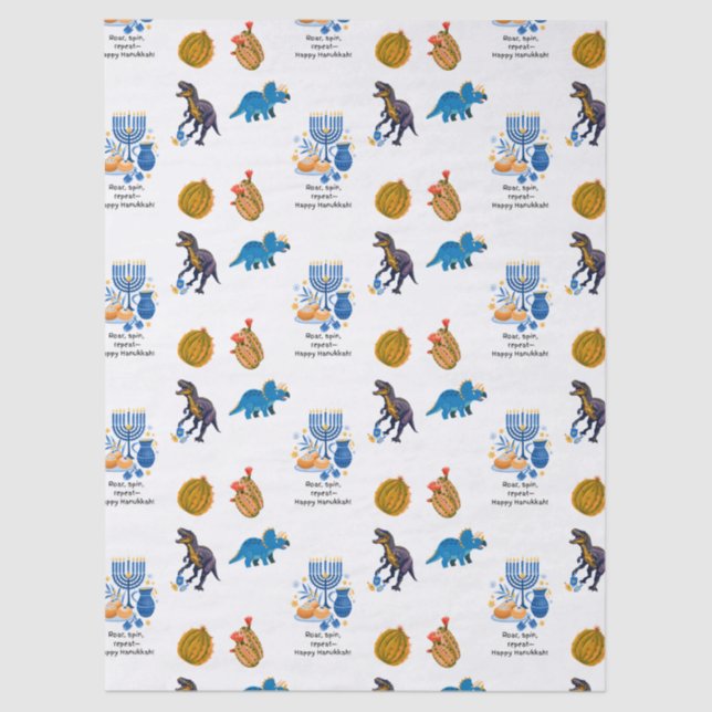 De Seda Papel tecidular do Chanucá - Sonho dos dinossauros (Frente )