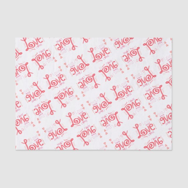 De Seda Papel tecidular LOVE 10" x 15" (Frente )