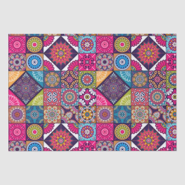 De Seda Papel tecidular Mandala (Frente )