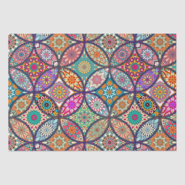 De Seda Papel tecidular Mandala (Frente )
