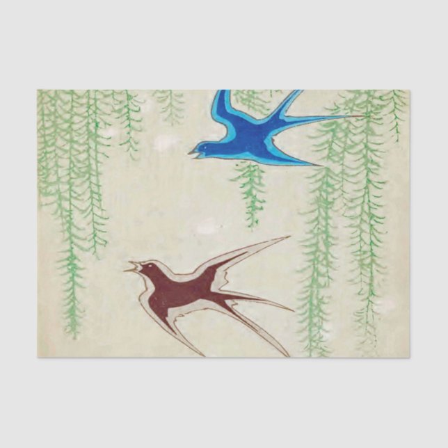 De Seda Papel tecidular para artesanato - Aves antigas (Frente )