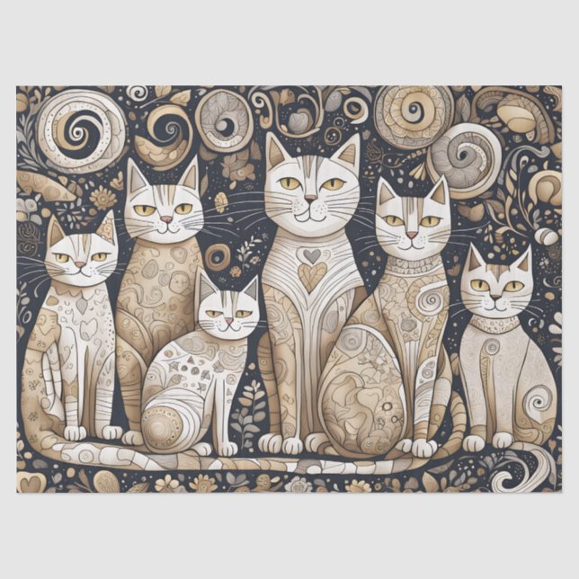 De Seda papel tecidular para gatos calmantes (Frente )