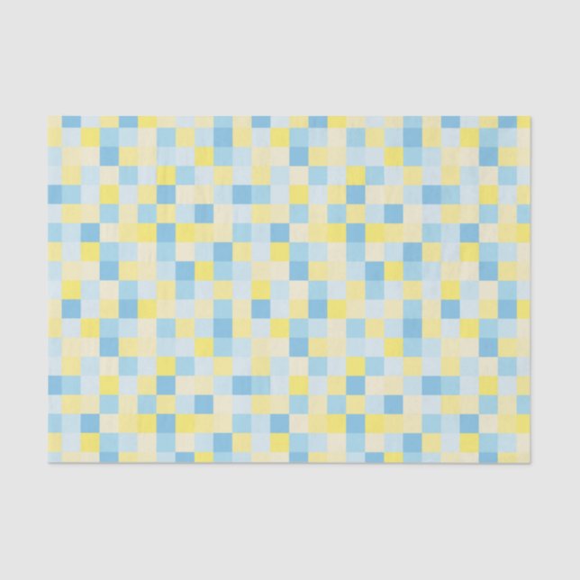 De Seda Papel Teclado Azul e Amarelo (Frente )