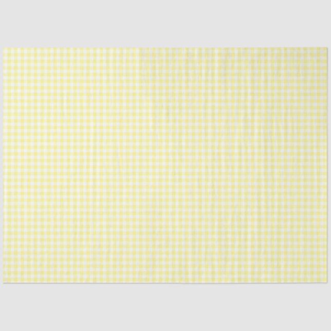 De Seda Papel Teclado Gingham Amarelo e Branco (Frente )