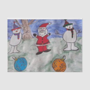 De Seda Papel Teclado Papai noel e Snowmen